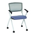 Office Star Spaceing Pulsar White Fin Frame Manager Chair w/Screen Back & Violet Padded Fabric-2/Pk