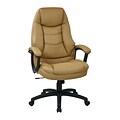 Work Smart Oversized Executive Faux Leather Chair; Tan