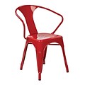 Work Smart Patterson Office Metal Stacking Chair, Red
