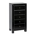 Ave Six Glass 5 Drawer Reflections End Table, Black