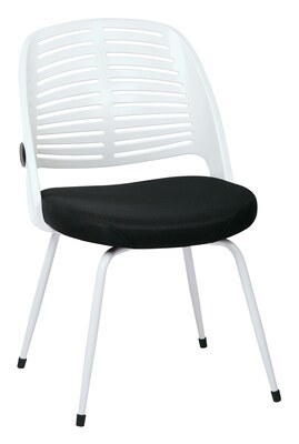 Ave Six Tyler Polyester & Plastic Visitor Chair, White & Black