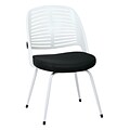 Ave Six Tyler Polyester & Plastic Visitor Chair, White & Black