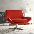 Ave Six Wide Leather & Polyurethane Chair, Red