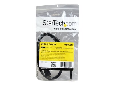 StarTech.com® 3 USB Male/Micro USB Male Cable With Mobile Charge Sync; Black