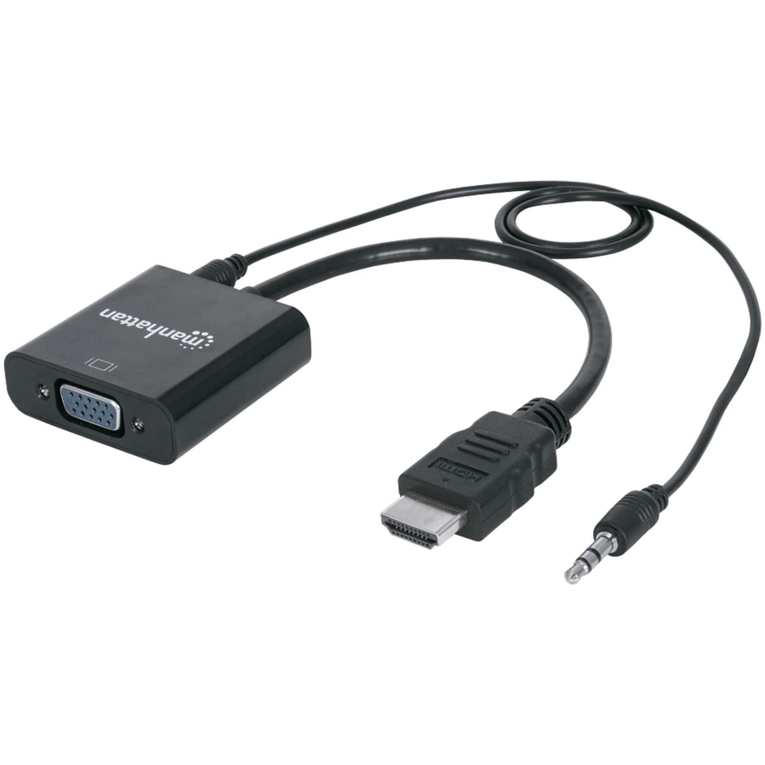 MANHATTAN Black HDMI Male to VGA Female with Audio Converter Cable