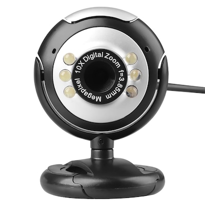 Insten® 2064761 Universal 16MP Webcam w/Built-In Microphone & Night Vision PC Laptop Conference Call