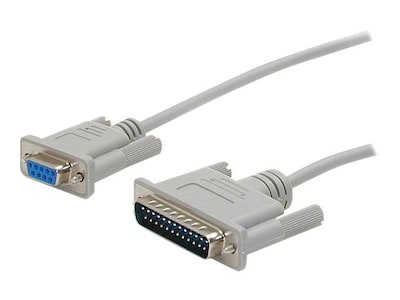 StarTech 10ft Cross Wired DB9 to DB25 Serial Null Modem Cable; F/M (SCNM925FM)
