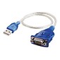 C2G® 26886 1.5' USB-A Male to DB9 Male Serial RS232 Adapter Cable; Blue