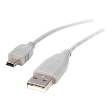 StarTech 3 USB 2.0 A to Mini USB B Male to Male Cable, Gray (USB2HABM3)