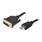 AddOn® 8" HDMI Male to DVI-D Male Adapter Cable, Black