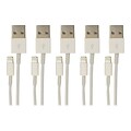 VisionTek White Lightning to USB Charge and Sync Cable for Apple iPhone/iPad/iPod; 5/Pack (900759)