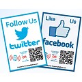Shopping Wall Social Media LUOF-002-2 Facebook Twitter QR Code Stickers Set of 2