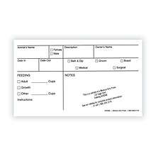 Medical Arts Press® Vet Cage Card, Specially Designed for Groomers and Boarding Services, 3x5