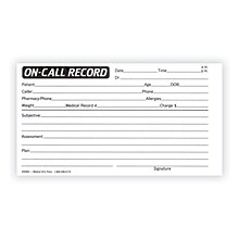 Medical Arts Press® On-Call Record Log, Standard 1-Part