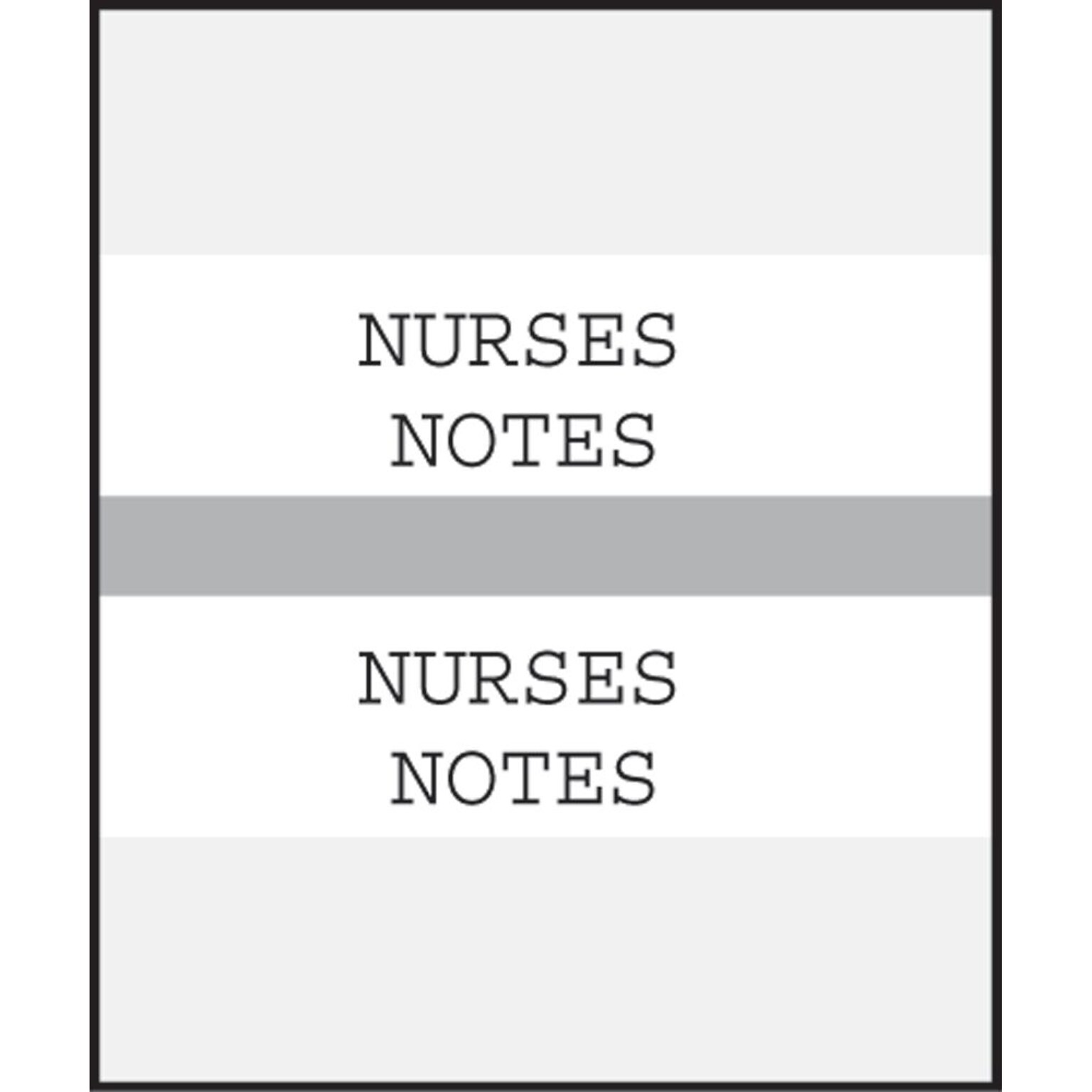 Medical Arts Press® Standard Preprinted Chart Divider Tabs; Nurses Notes, Gray