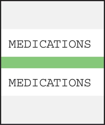 Medical Arts Press® Standard Preprinted Chart Divider Tabs; Medications, Light Green
