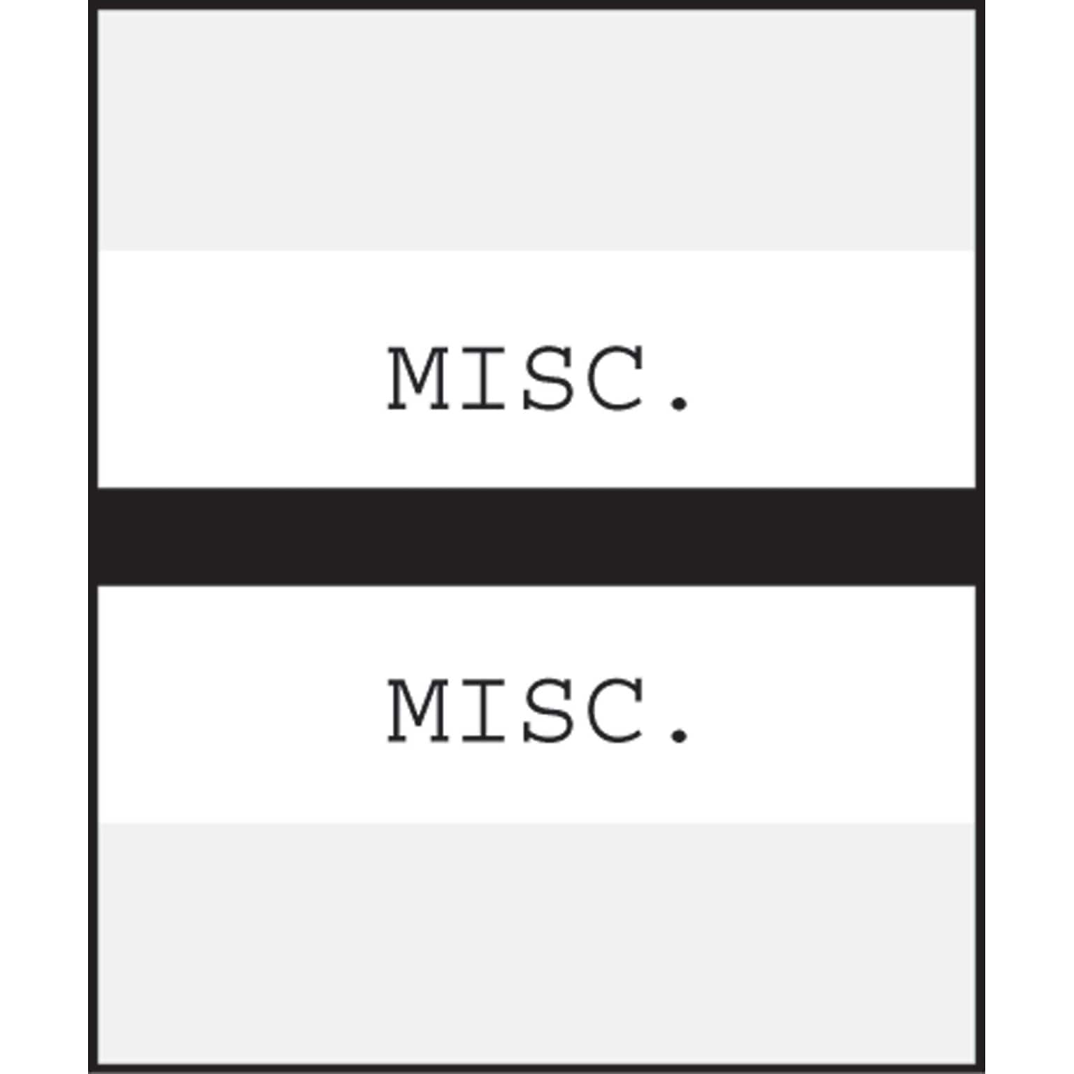 Medical Arts Press® Standard Preprinted Chart Divider Tabs, MISC., Black