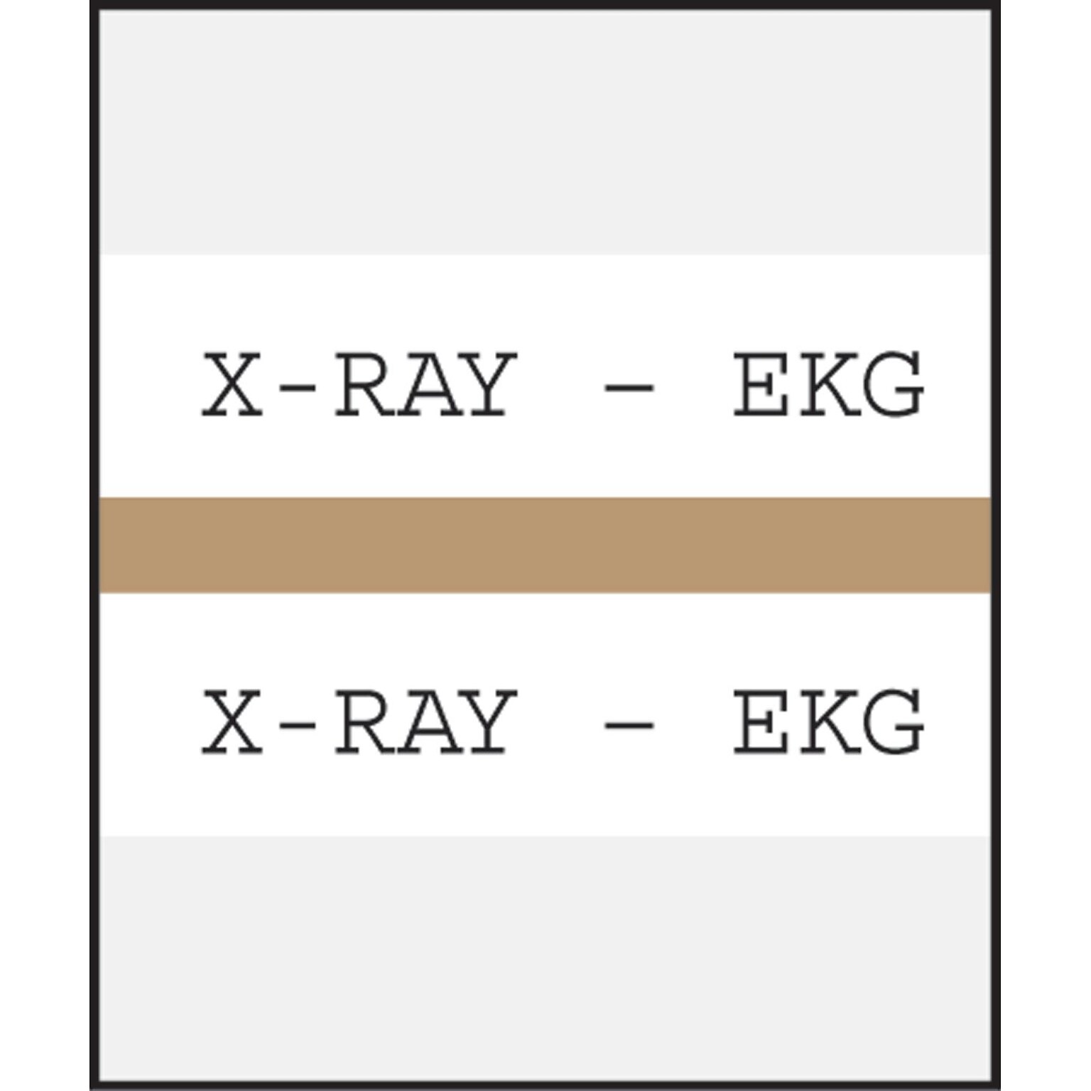 Medical Arts Press® Standard Preprinted Chart Divider Tabs; X-Ray®EKG, Tan
