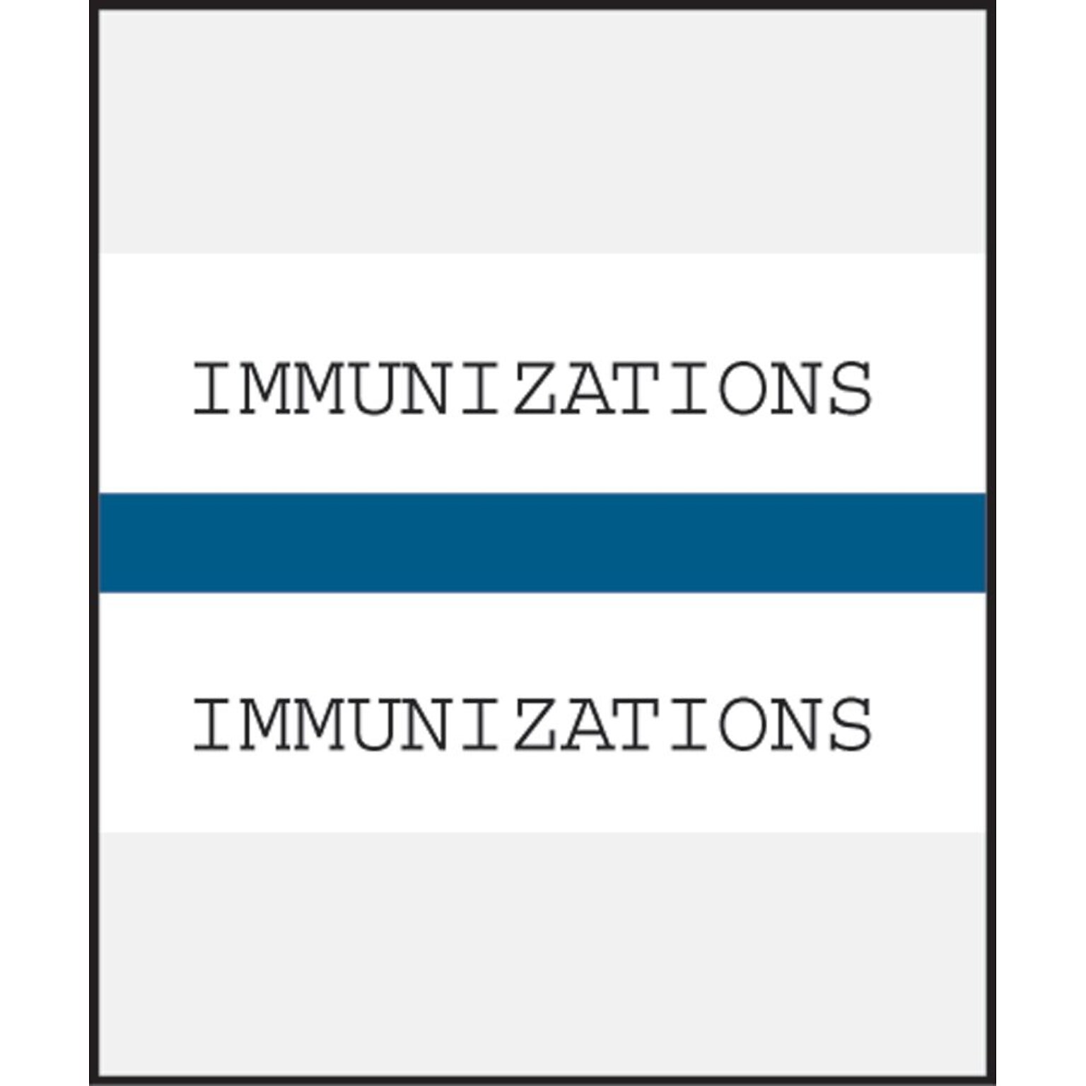 Medical Arts Press® Standard Preprinted Chart Divider Tabs; Immunization, Dark Blue