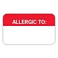 Medical Arts Press® Allergy Warning Medical Labels, Allergic To:, Red and White, 7/8x1-1/2", 250 Labels