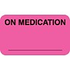 Medical Arts Press® Diet and Medical Alert Medical Labels, On Medication, Fluorescent Pink, 7/8x1-1/