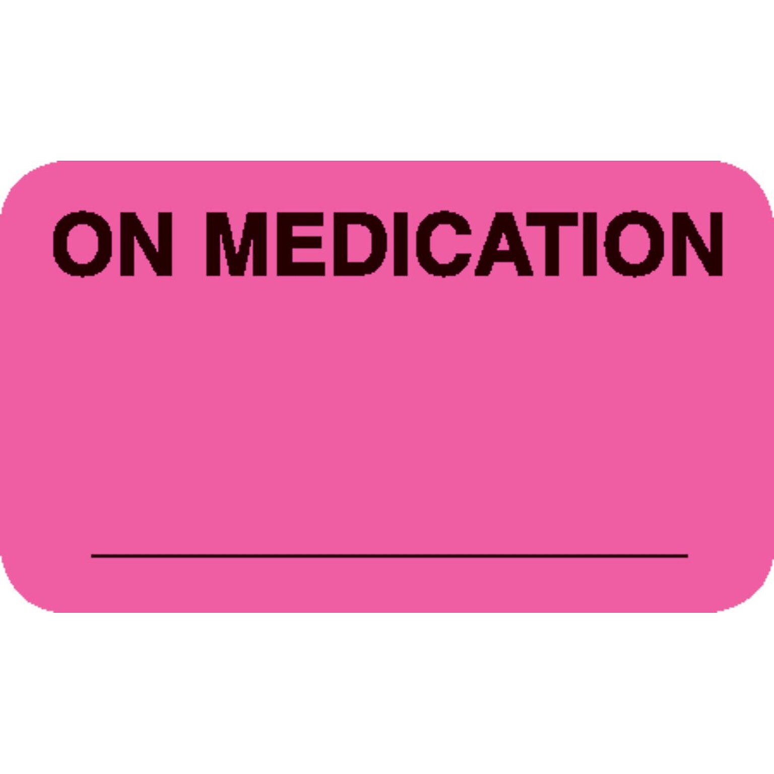 Medical Arts Press® Diet and Medical Alert Medical Labels, On Medication, Fluorescent Pink, 7/8x1-1/2, 500 Labels