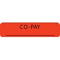 Medical Arts Press® Insurance Chart File Medical Labels, Co-Pay, Fluorescent Red, 5/16x1-1/4, 500 L