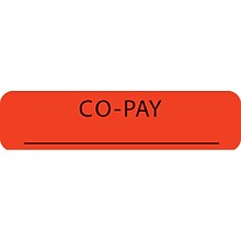 Medical Arts Press® Insurance Chart File Medical Labels, Co-Pay, Fluorescent Red, 5/16x1-1/4, 500 L