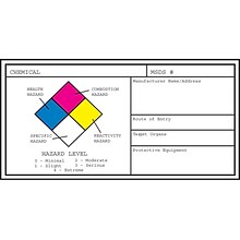 Hazard Communication Medical Labels, Small, White, 1-1/8x2-1/4, 25 Labels