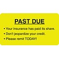 Medical Arts Press® Patient Insurance Labels, Past Due, Fluorescent Chartreuse, 1-3/4x3-1/4, 500 La