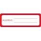 Allergy Warning Medical Labels, Allergic:, Red and White, 1x3", 500 Labels