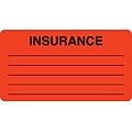 Medical Arts Press® Insurance Chart File Medical Labels, Insurance, Fluorescent Red, 1-3/4x3-1/4, 5