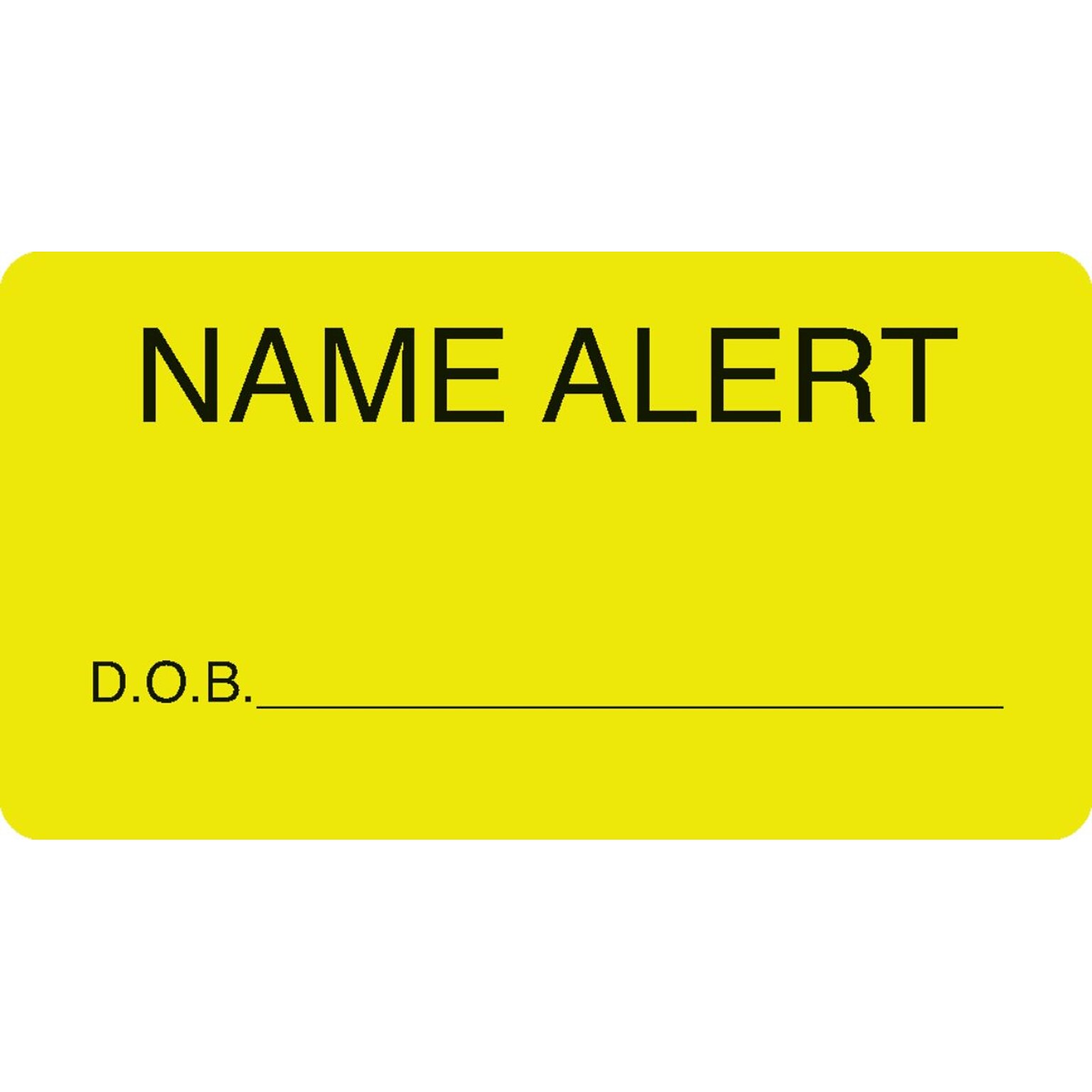Medical Arts Press® Chart Alert Medical Labels, Name Alert, Fluorescent Chartreuse, 1-3/4x3-1/4, 500 Labels