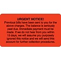 Medical Arts Press® Past Due Collection Labels, Urgent Notice, Fluorescent Red, 1-3/4x3-1/4, 500 Labels