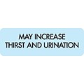 Veterinary Medication Instruction Labels, May Increase Thirst, Blue, 1.5 x 0.5 inch, 500 Labels