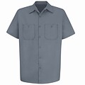 Red Kap Mens Wrinkle-Resistant Cotton Work Shirt SS x 3XL, Graphite grey