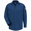 Bulwark Mens Concealed-Gripper Pocketless Shirt - EXCEL FR ComforTouch - 7 oz. RG x XL, Navy