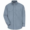 Bulwark Mens Dress Uniform Shirt - EXCEL FR ComforTouch - 7 oz. RG x S, Silver grey