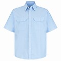 Red Kap Mens Deluxe Uniform Shirt SS x 3XL, White / blue pin stripe