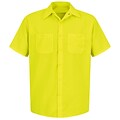 Red Kap Mens Enhanced Visibility Work Shirt SS x 3XL, Fluorescent Yellow & Green