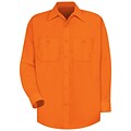 Red Kap  Mens Enhanced Visibility Work Shirt RG x L, Fluorescent orange