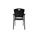 Eurotech STAQGLIDE-BLK Staq Plastic Task Chair, Fixed Arm, Black