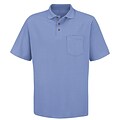 Red Kap Mens Performance Knit 50/50 Blend Solid Shirt SS x XL, Light blue