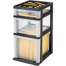 Iris® Rolling Cart with Plastic Organizer Top; 3-Drawer