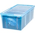 IRIS® 21 Quart Media Storage Box, Transparent Blue, 6 Pack (166073)
