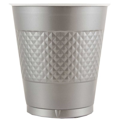 JAM Paper® Plastic Party Cups, 12 oz, Silver, 20 Glasses/Pack (255525373)