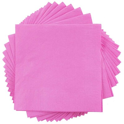 JAM Paper Beverage Napkin, 2-ply, Fuchsia Pink, 50 Napkins/Pack (255621947)