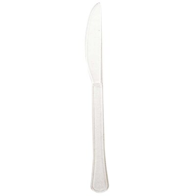 JAM Paper Premium Plastic Knives, Clear, 20 Disposable Knives/Box (2255820744)