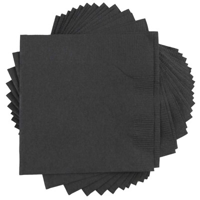 JAM Paper Lunch Napkin, 2-ply, Black, 50 Napkins/Pack (6255620716)