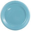 JAM Paper® Round Plastic Disposable Party Plates, Medium, 9 Inch, Sea Blue, 20/Pack (9255320669)